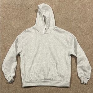Gray hooded sweatshirt